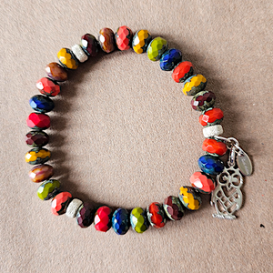 Earthy mix Czech glass stretch bracelet Earthy mix Czech glass stretch bracelet