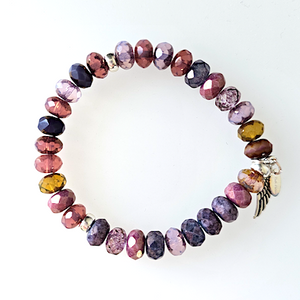 Rose pink mix Czech glass stretch bracelet Rose pink mix Czech glass stretch bracelet