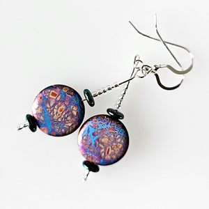 Hot metallic multi disc hook earrings Hot metallic multi disc hook earrings