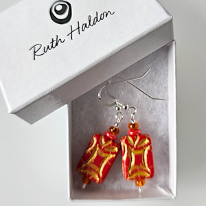 Rustic coral hook earrings Rustic coral hook earrings