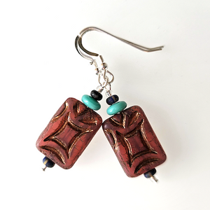Burn orange rustic hook earrings Burn orange rustic hook earrings