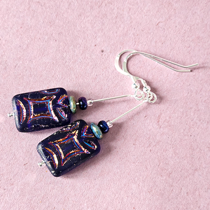 Rustic royal tones hook earrings Rustic royal tones hook earrings