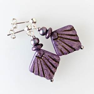 Purple diafan post earrings Purple diafan post earrings