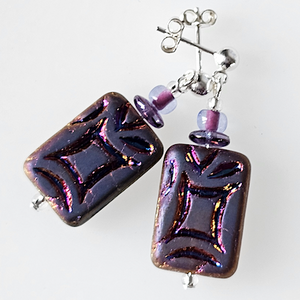 Rustic purple post earrings Rustic purple post earrings