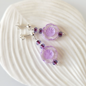 Soft lilac cut flower post earrings Soft lilac cut flower post earrings