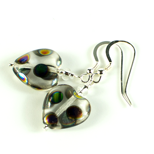 Multi spot clear Czech glass hook earrings Multi spot clear Czech glass hook earrings