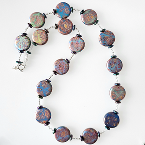 Hot metallic, multi, disc necklace Hot metallic, multi, disc necklace