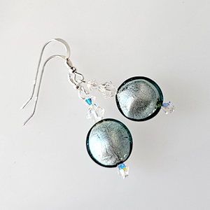 Grey Murano hook earrings Grey Murano hook earrings