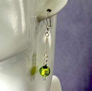 Citrus green Murano glass hook earrings Citrus green Murano glass hook earrings