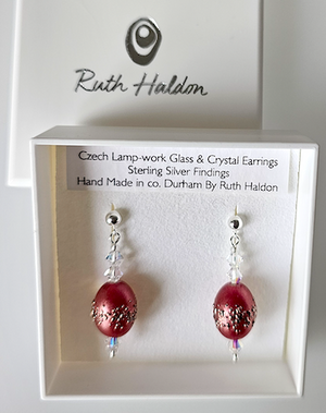 Warm rose lampwork post earrings Warm rose lampwork post earrings
