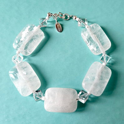 Rock crystal rectangles bracelet.