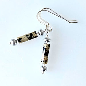 Fine stone tube hook earrings Fine stone tube hook earrings
