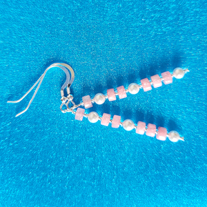Rose quartz & shell rounds hook earrings Rose quartz & shell rounds hook earrings