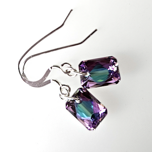 Vitrail light, rectangle crystal, hook earrings Vitrail light, rectangle crystal, hook earrings