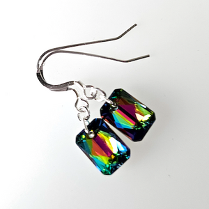 Vitrail medium rectangle crystal hook earrings Vitrail medium rectangle crystal hook earrings