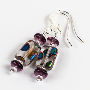 Clear multi spot lozenge hook earrings Clear multi spot lozenge hook earrings