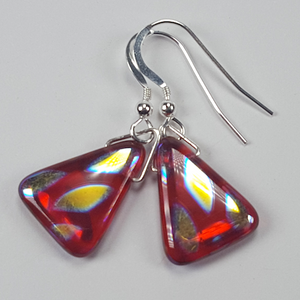 Hot pink pyramid hook earrings Hot pink pyramid hook earrings