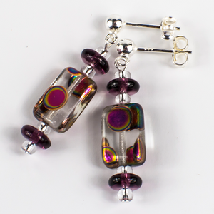 Clear multi spot lozenge post earrings Clear multi spot lozenge post earrings
