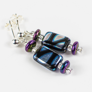 Black lozenge multi post earrings Black lozenge multi post earrings