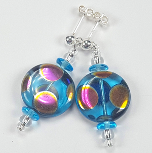Aqua disc multi spot post earrings Aqua disc multi spot post earrings