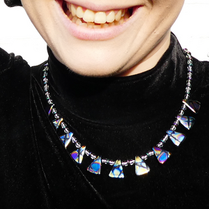 Black pyramid bead necklace Black pyramid bead necklace