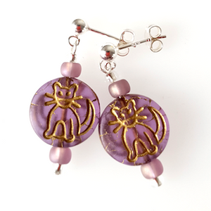 Cats - Purple (transparent) post earrings Cats - Purple (transparent) post earrings