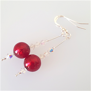 Dark red Murano hook earrings Dark red Murano hook earrings