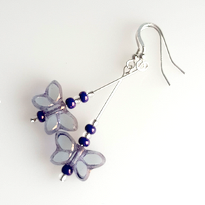 Grey butterfly hook earrings Grey butterfly hook earrings