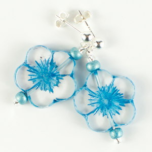 Turquoise '20mm' cut flower post earrings Turquoise '20mm' cut flower post earrings