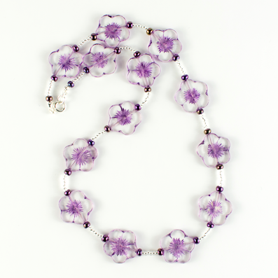 Purple '20mm' cut flower necklace