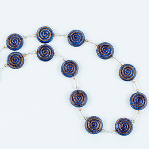 Blue/bronze swirl, Czech glass necklace Blue/bronze swirl, Czech glass necklace