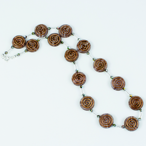 Burgundy/bronze swirl Czech glass necklace Burgundy/bronze swirl Czech glass necklace