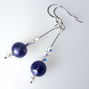 Dark purple Murano hook earrings Dark purple Murano hook earrings
