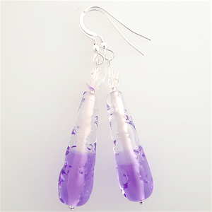 Lampwork clear/lavender earrings Lampwork clear/lavender earrings