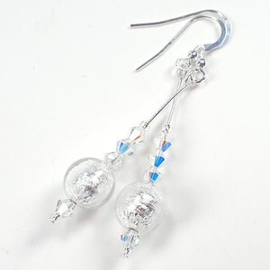 Crisp white Murano hook earrings Crisp white Murano hook earrings