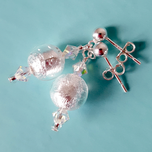 White Murano post earrings White Murano post earrings
