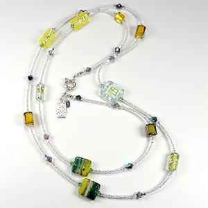 Lemon & lime long Lamp-work necklace Lemon & lime long Lamp-work necklace