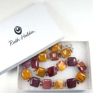 Mookite square bead necklace Mookite square bead necklace