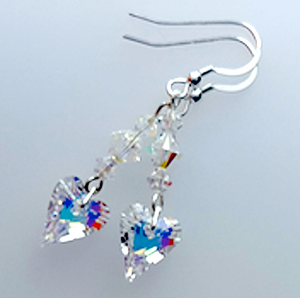 Crystal AB wild heart hook earrings Crystal AB wild heart hook earrings