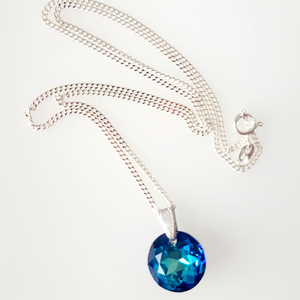 Bermuda blue crystal disc pendant Bermuda blue crystal disc pendant