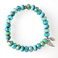 Aqua mix glass stretch bracelet