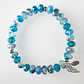 Turquoise mult, glass stretch bracelet