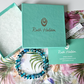 Turquoise mult, glass stretch bracelet