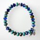 Turquoise/cobalt glass stretch bracelet