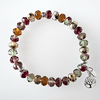 Cool brown mix Czech glass stretch bracelet
