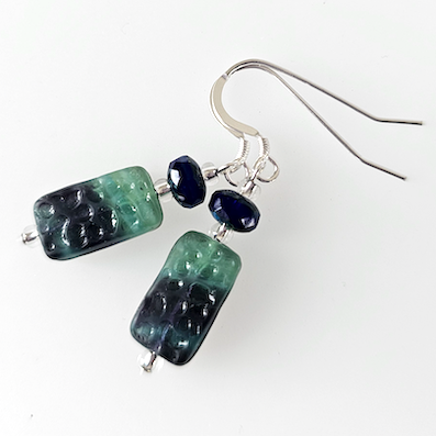 Midnight sea hook earrings