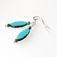 Aqua torpedo, hook earrings