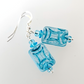 Rustic blue/blue rectangle hook earrings