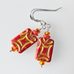 Rustic coral hook earrings