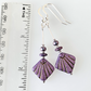 Purple diafan hook earrings